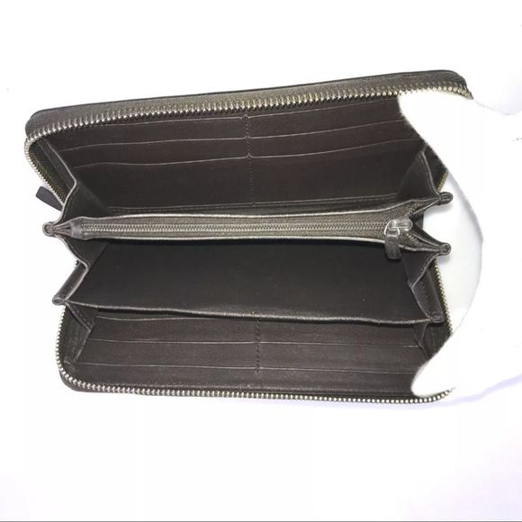 GUCCI WALLET ROUND ZIP GG Canvas Leather Brown 308012 0416 Authentic - Picture 8 of 12